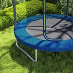 Steel Frame Trampoline With Enclosure Net And Edge Cover | Medium | Blue