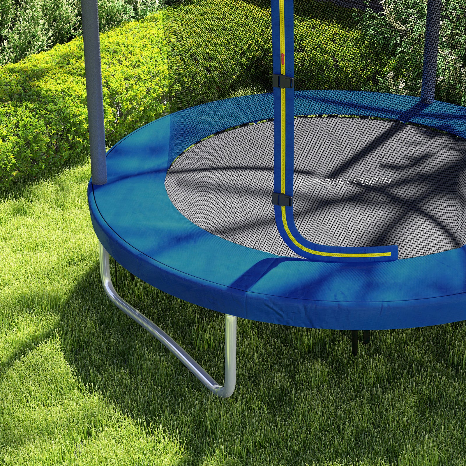 Steel Frame Trampoline With Enclosure Net And Edge Cover | Medium | Blue