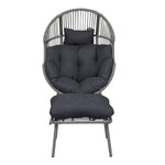 Nestara Standing Egg Chair And Stool | One Size | Dark Grey