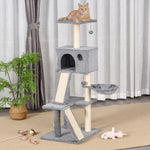 Cat Activity Tree With Condo Sisal-covered Scratching Posts For Climbing