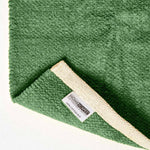Plain Chenille 100% Cotton  Rug With Natural Trim | 200cm | Dark Olive
