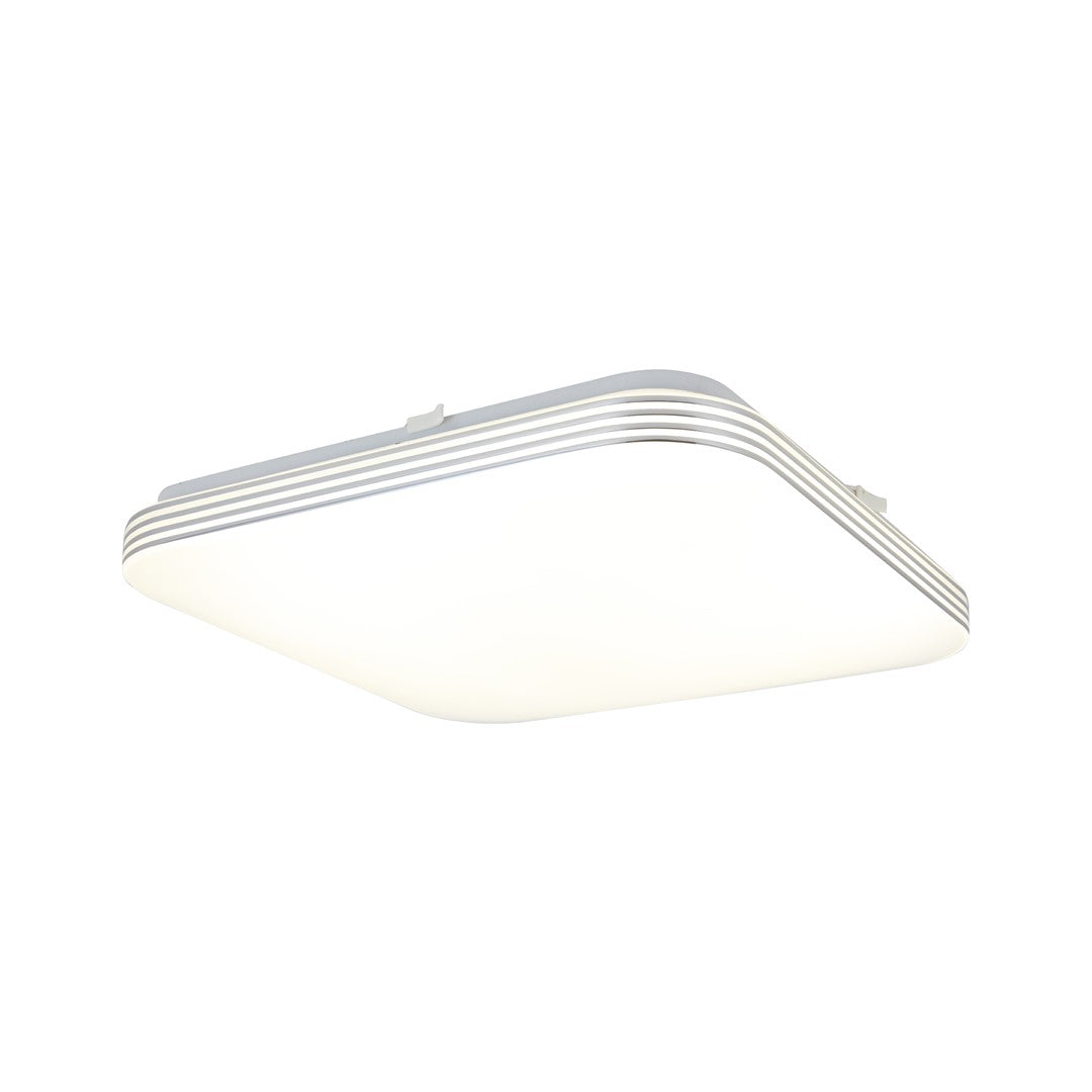 Ajax Modern Led 33cm Ceiling Lamp In Cool White With Chrome Detail With Long Life Low Energy Light Source | 33cm | White