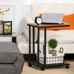 Mobile Sofa Side Table, Laptop Stand, Storage