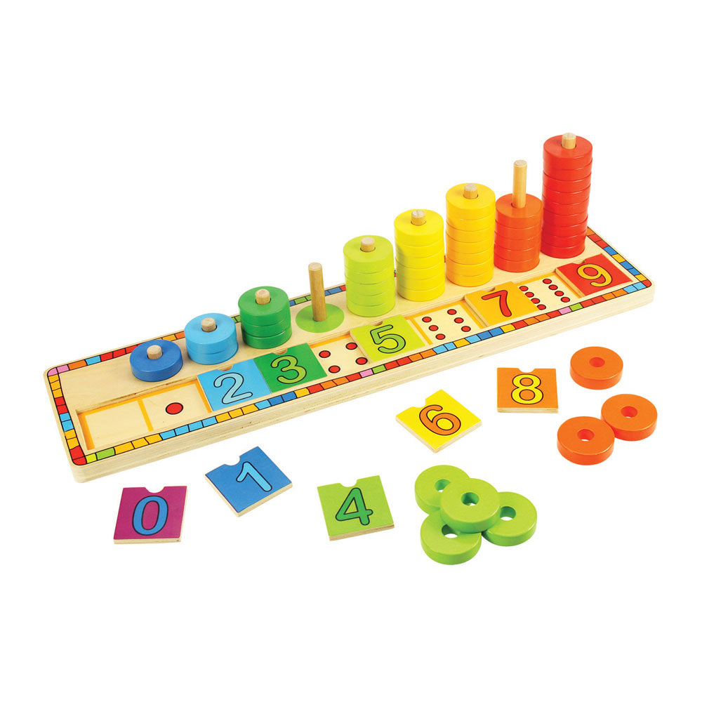 Wooden Learn To Count Toy, Educational Game, 54 Play Pieces