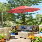3x3m Cantilever Parasol W/ 360° Crank Handle Tilt | Red