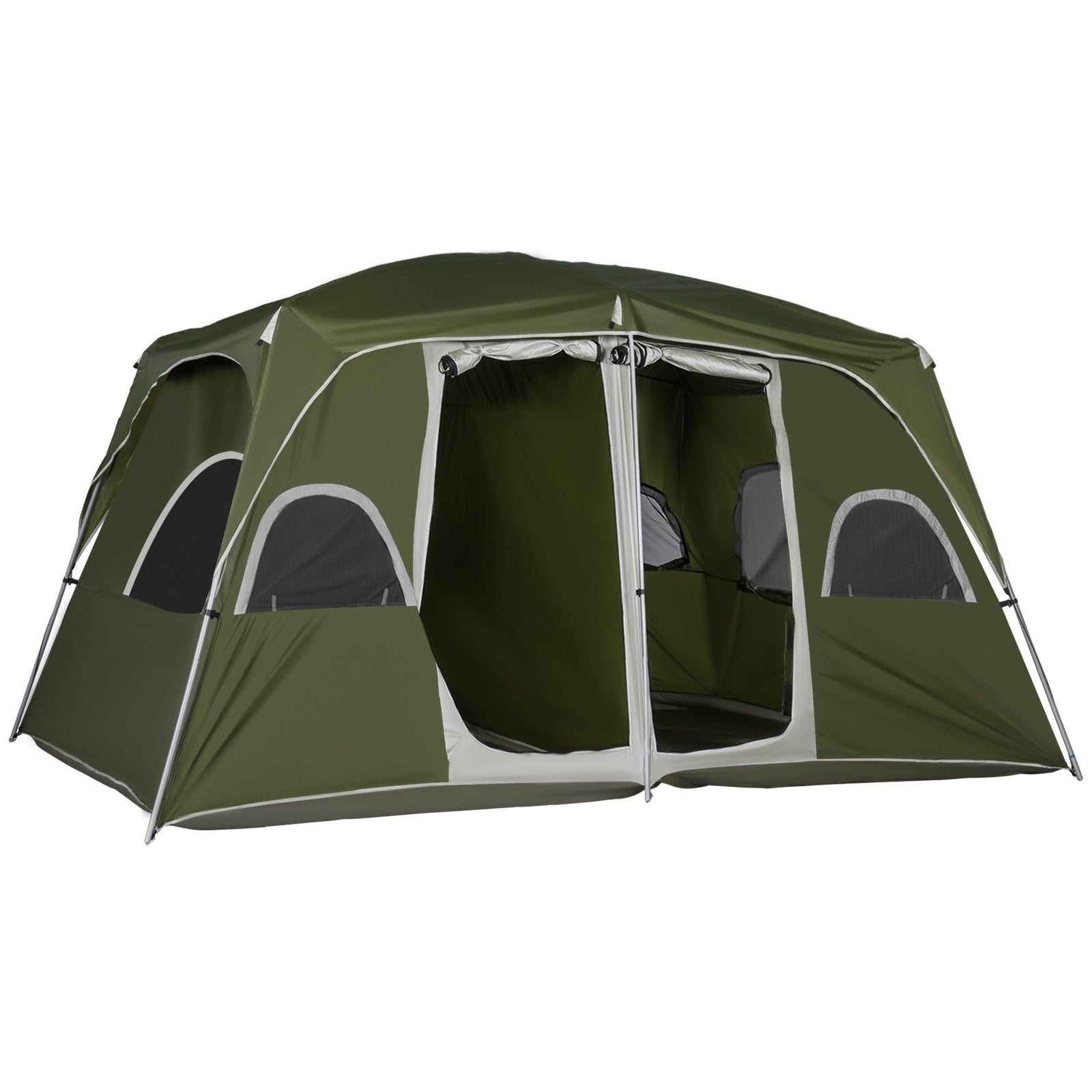 Camping Tent, Family Tent 4-8 Person 2 Room Easy Set Up | Green