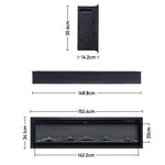 50/60-inch 3-in-1 Electric Fireplace, Wall Mounted / Recessed / Freestanding, Tempered Glass Panel, 12 Flame Colors, 5 Brightness Levels, Timer & Remote Control | Large | Black