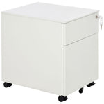 Mobile File Cabinet Steel Lockable With Pencil Tray | One Size | White