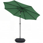 2.7 M Garden Parasol Umbrella With Cross Base, Sandbag | Green