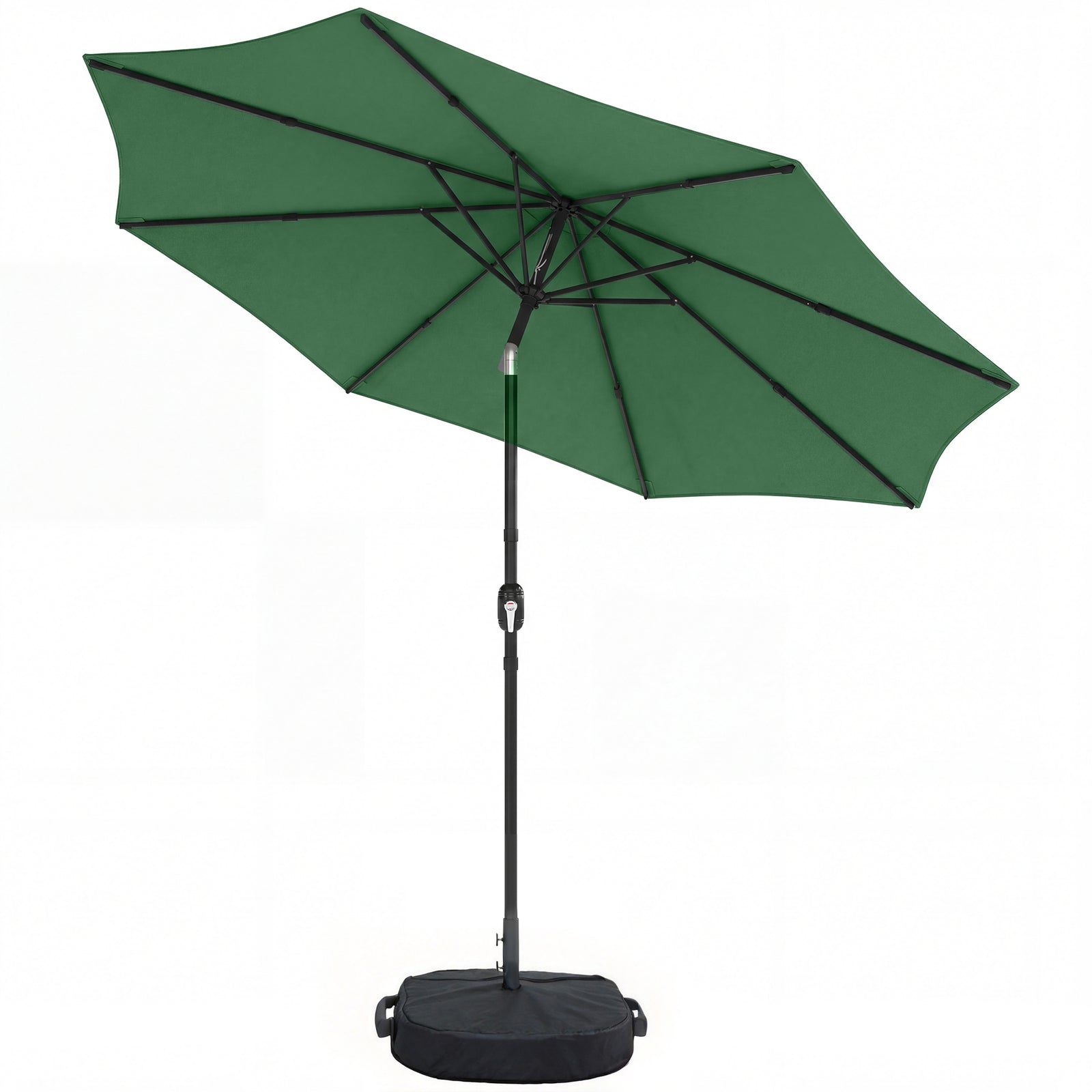 2.7 M Garden Parasol Umbrella With Cross Base, Sandbag | Green