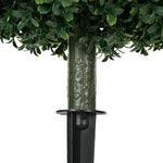 HOMCOM Set Of 2 Artificial Boxwood Topiary Trees With Ground Stake