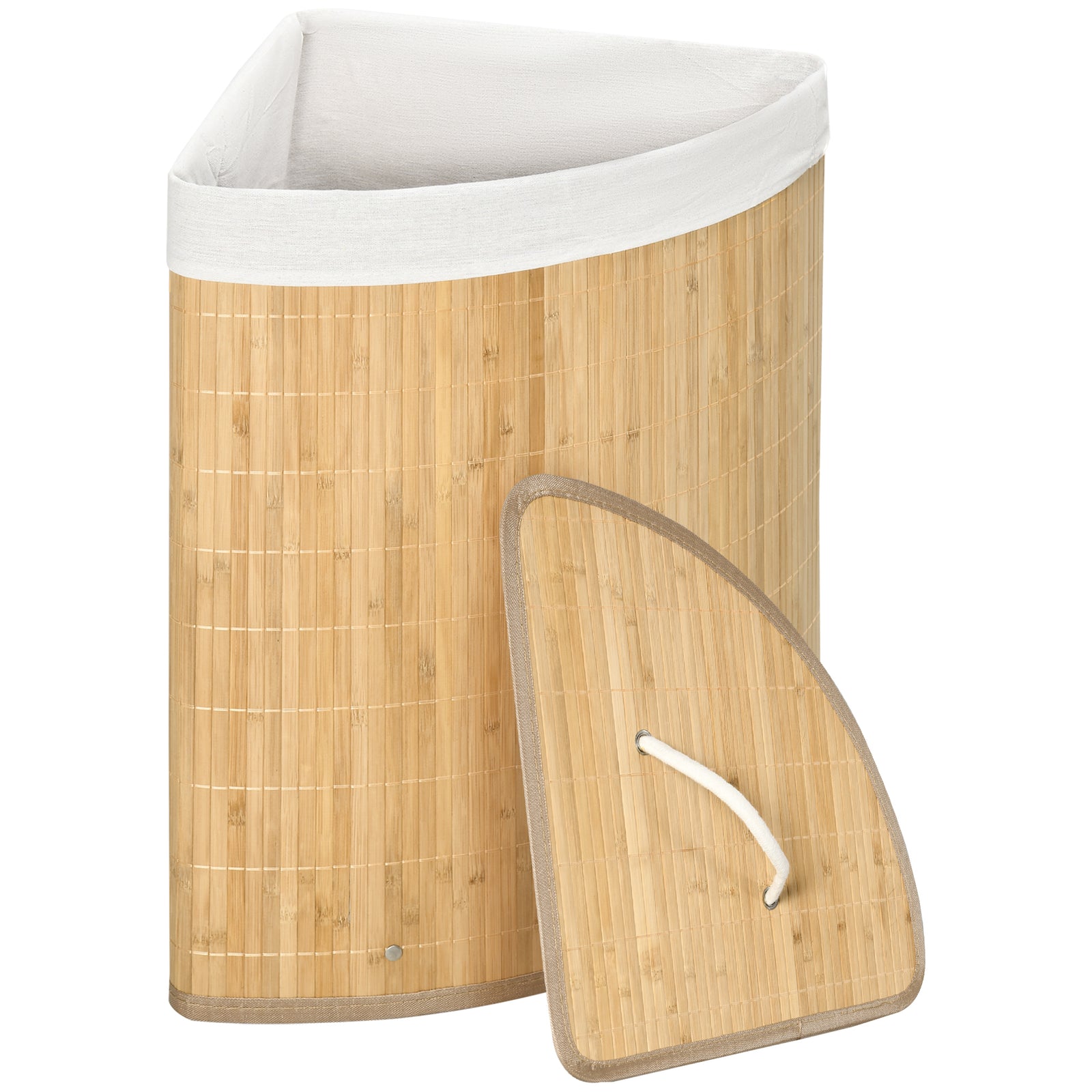 55l Bamboo Corner Laundry Hamper Bamboo Laundry Basket | One Size | Natura