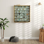 7-tier Wall Display Cabinet W/ Shelves Glass Doors | Brown