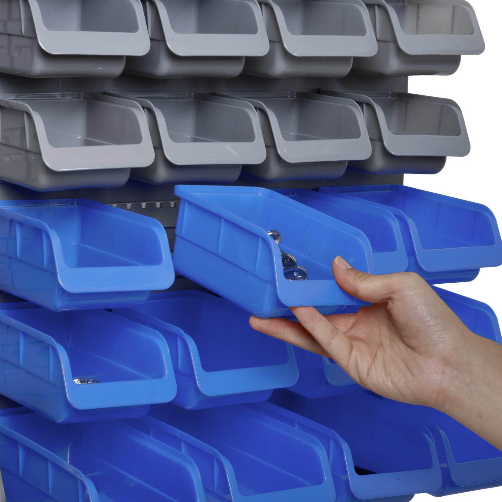 44 Pcs On-wall Storage With Pegboard | Blue