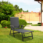 Outdoor Folding Sun Lounger W/ Adjustable Backrest | Gray