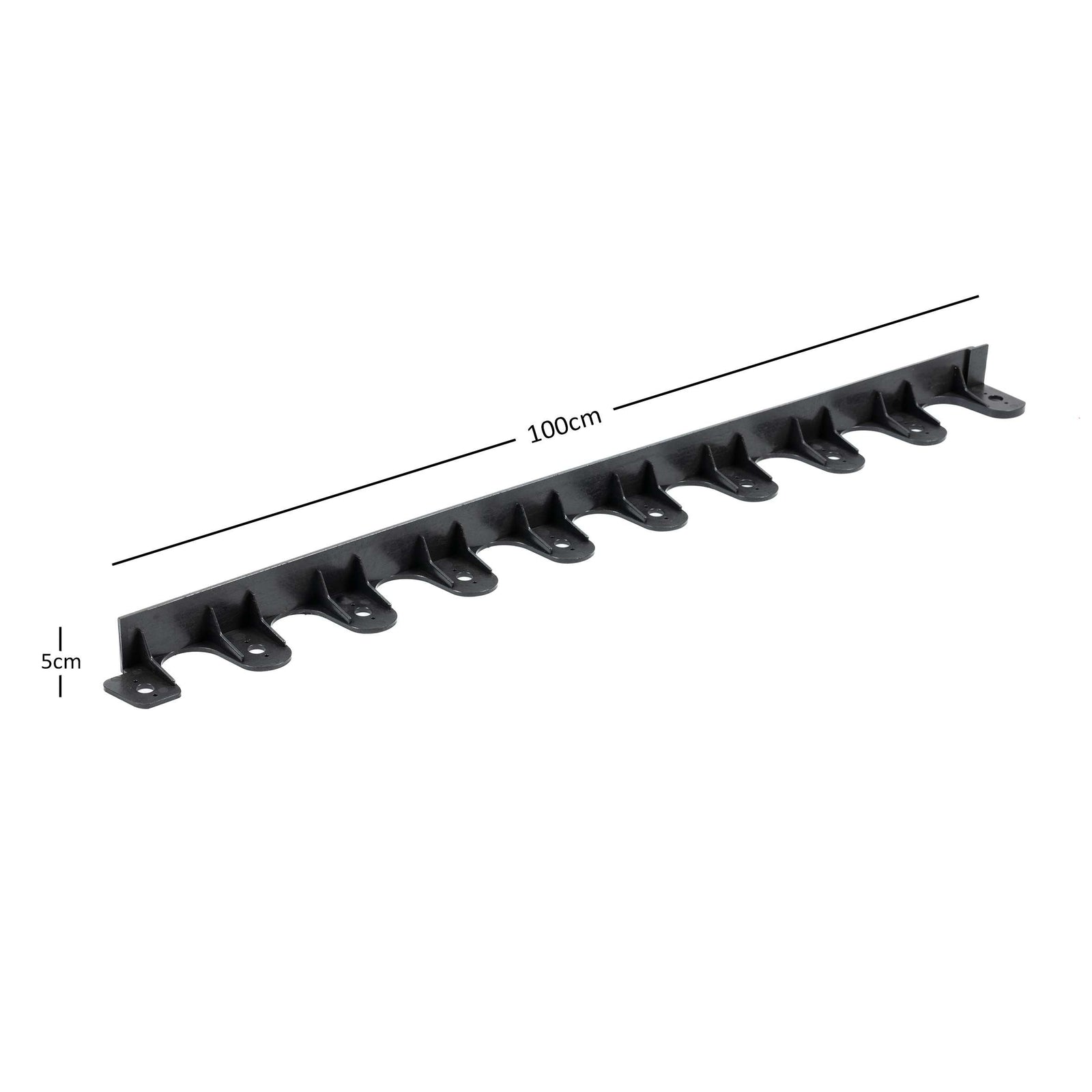 Invisible Lawn Edging - Flexible Recycled Plastic Garden Edging | Set of 18 | Black