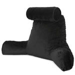 Deluxe Reading Pillow Detachable Headrest, Shredded Memory Foam Cuddle Cuddle Cushion Backrest Arm Support | XL | Black