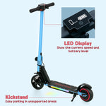 Folding Electric Scooter W/ Led Lights And Display | Blue
