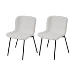 2pcs Teddy Fleece Upholstered Dining Chair