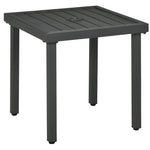 Patio End Table With Umbrella Hole And Steel Frame