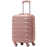 55x35x25cm Lightweight Suitcase - Cabin Carry On - Hard Shell - 4 Wheels Overhead Luggage | Cabin | Rose