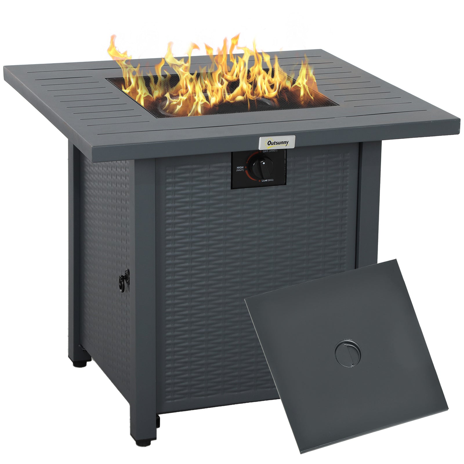 40,000 Btu Gas Firepit Table W/ Protective Cover