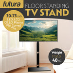 Universal Tv Stand 30 To 75 Inch Tvs, Swivel & Height Adjustable, 40kg Load, Max Vesa 600x400mm, Tempered Glass Base