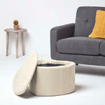 Arundel Heart-shaped Velvet Footstool With Storage | Natural