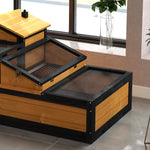 Three-room Tortoise House Habitat With Balcony, Two-story Large Reptile Cage