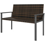 2 Seater Rattan Bench With Quick-drying Padding | Brown
