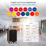 55x35x20cm Cabin Carry On Suitcase Hard Shell Overhead Luggage 100+ Airlines Approved | Cabin | Black & Brown