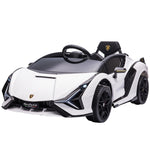 Lamborghini Sian 12v Kids Electric Ride On Car Toy W/ Remote Control | White