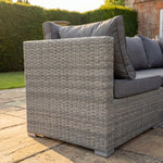 Oliena 12 Seat Modular Rattan Large U-shape Garden Furniture | Grey