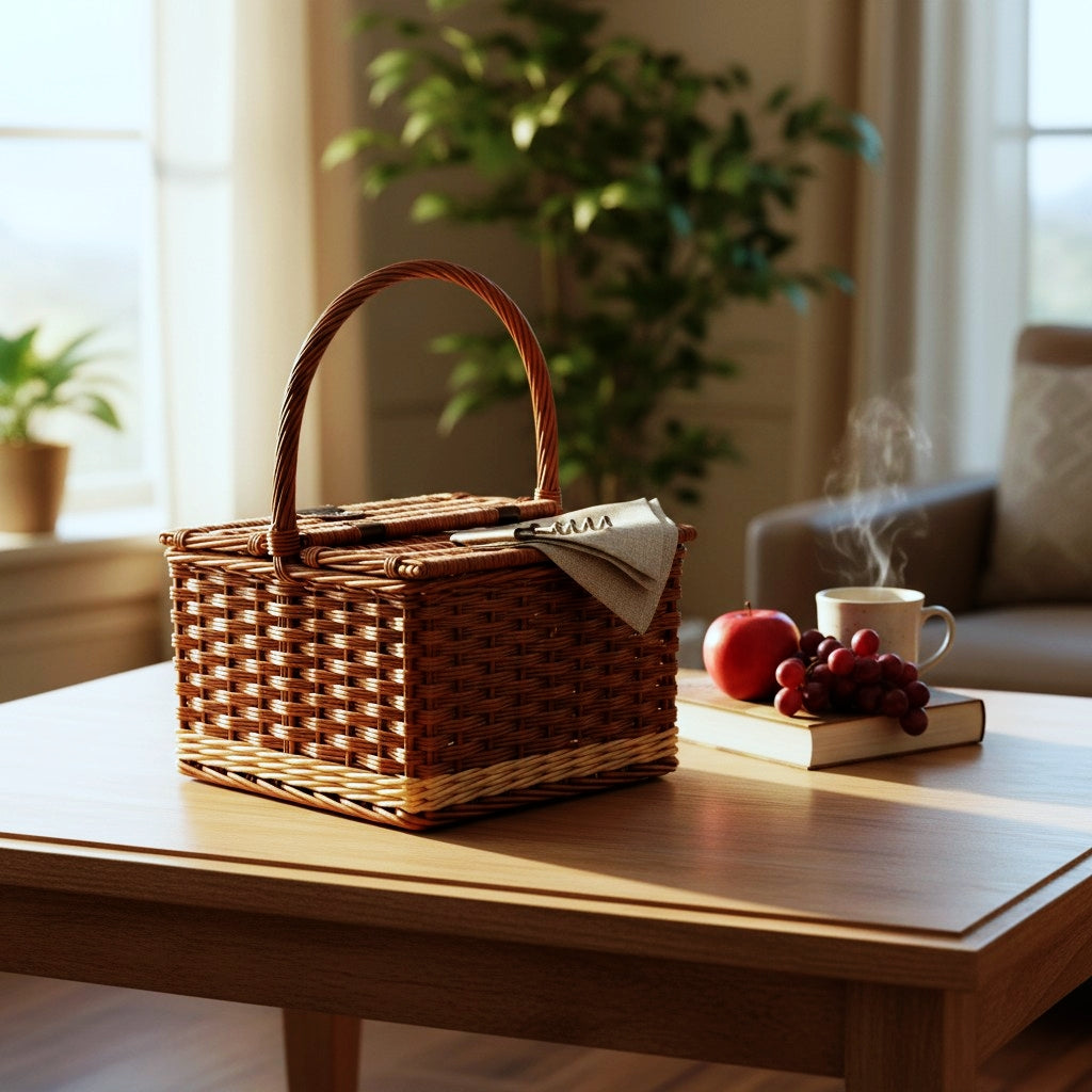 Two Tone Hambledon Empty Picnic Wicker Basket