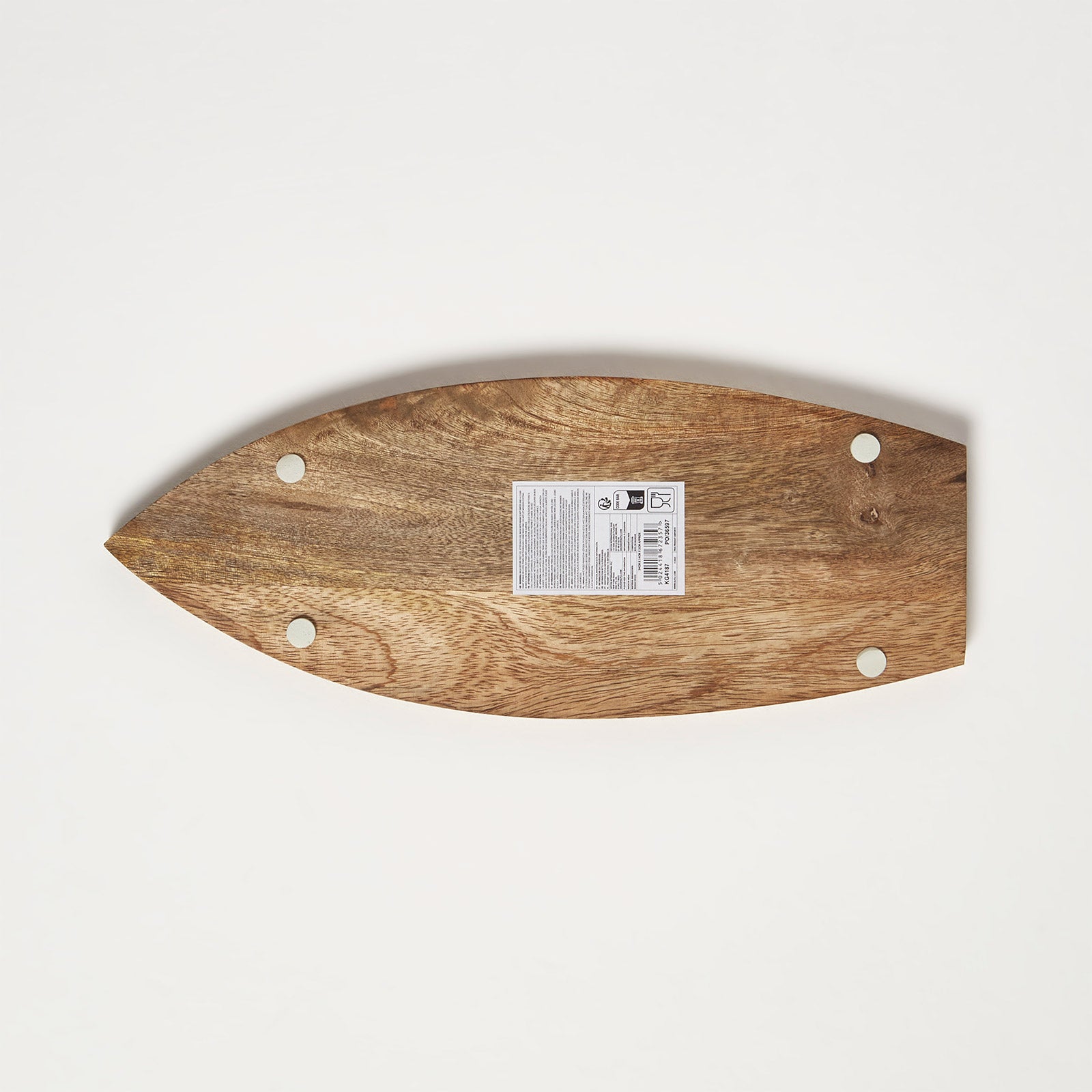 HOMESCAPES Boat Decorative Mango Wood Bowl
