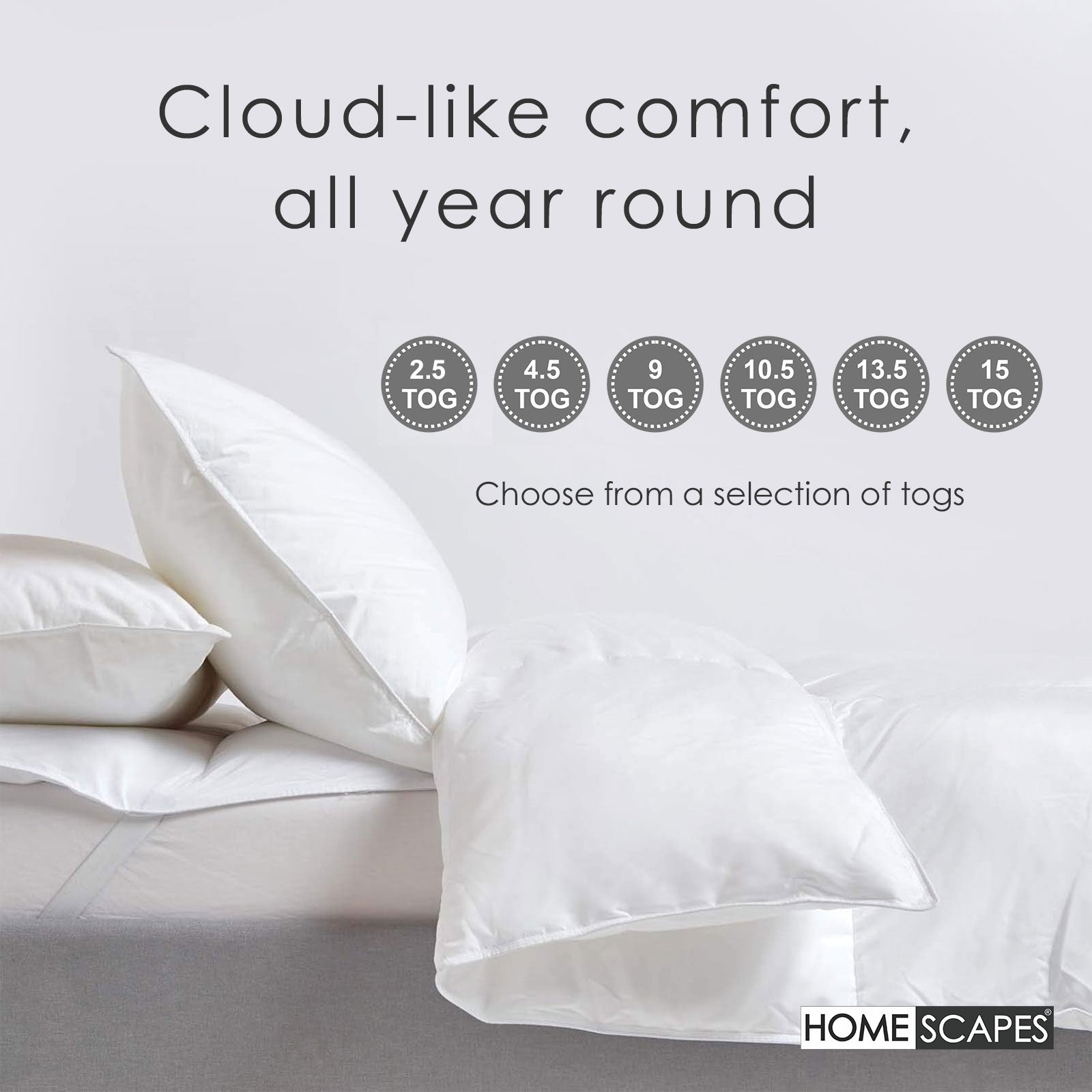 Luxury Hotel Soft As Down Super Microfibre 2.5 Tog Summer Duvet | King | White