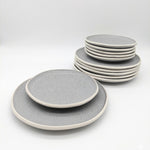 Reactive Grey Glaze Dinnerware Set Nordic Pebble Side Dessert Plates 21cm | Set of 4 | Grey