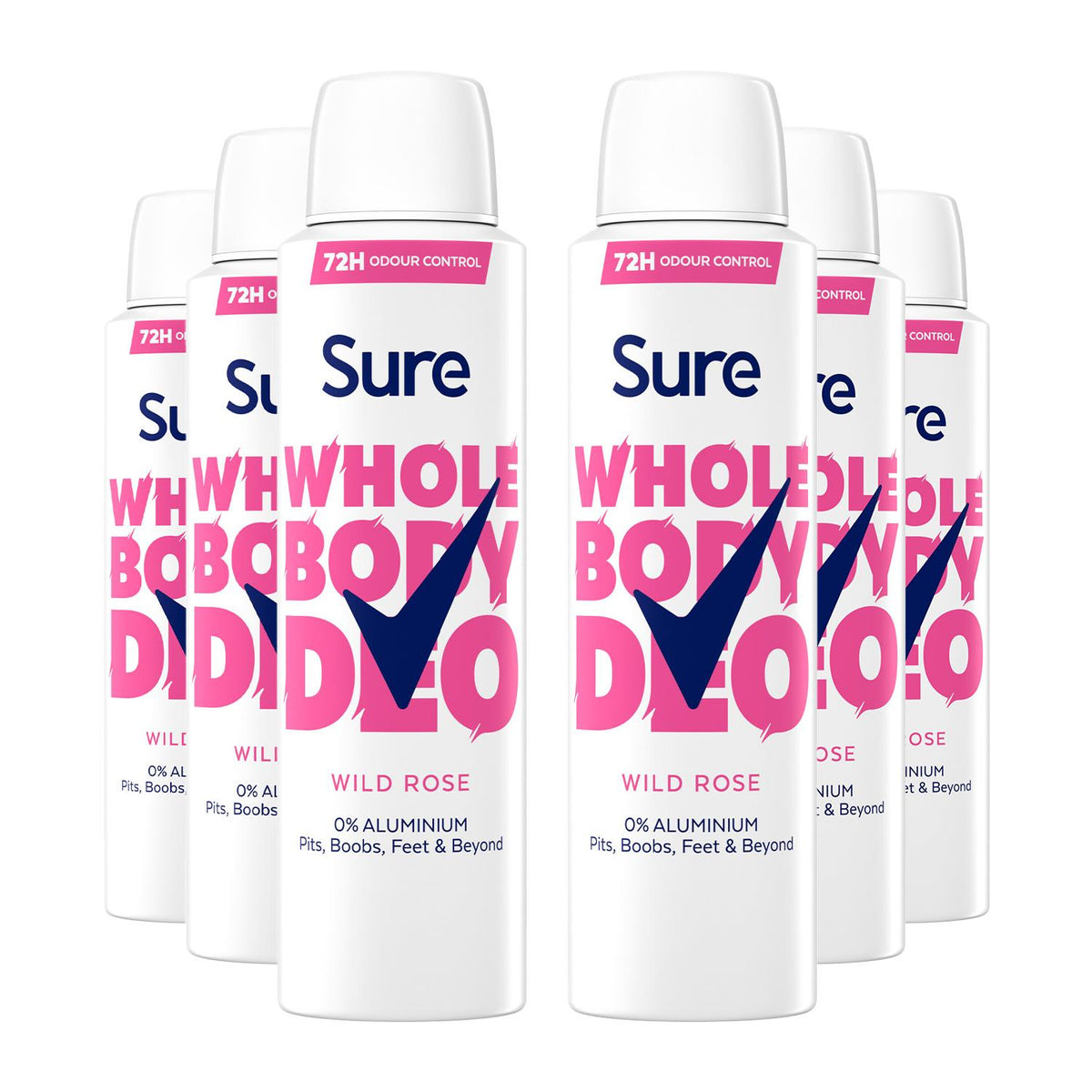 Women Wild Rose Whole Body Deodorant Spray Aluminium Free 150ml | Set of 6