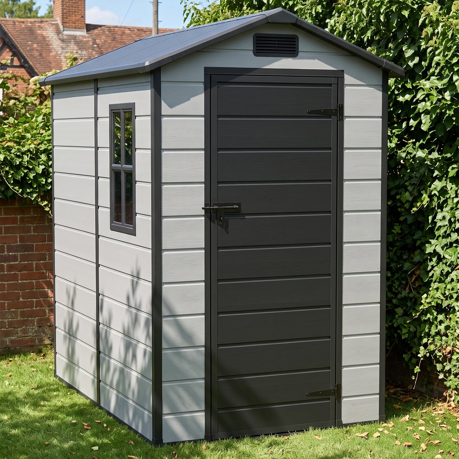 4x6 Ft Outdoor Garden Plastic Storage Shed | Black