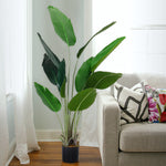 160cm/180cm Tall Artificial Banana Leaf Tree Faux Large Plants In Pot | Small