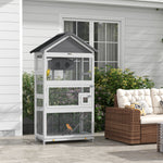 Bird Cage W/ Stands For Finches, Parakeets, Small Birds - Grey