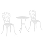3 Piece Patio Bistro Set Outdoor Table Set | White