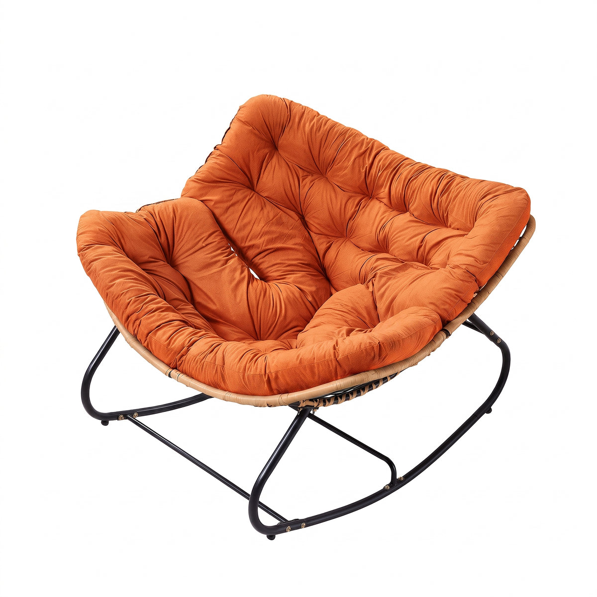 Modern Rocking Chair with Cushion – Large | Orange