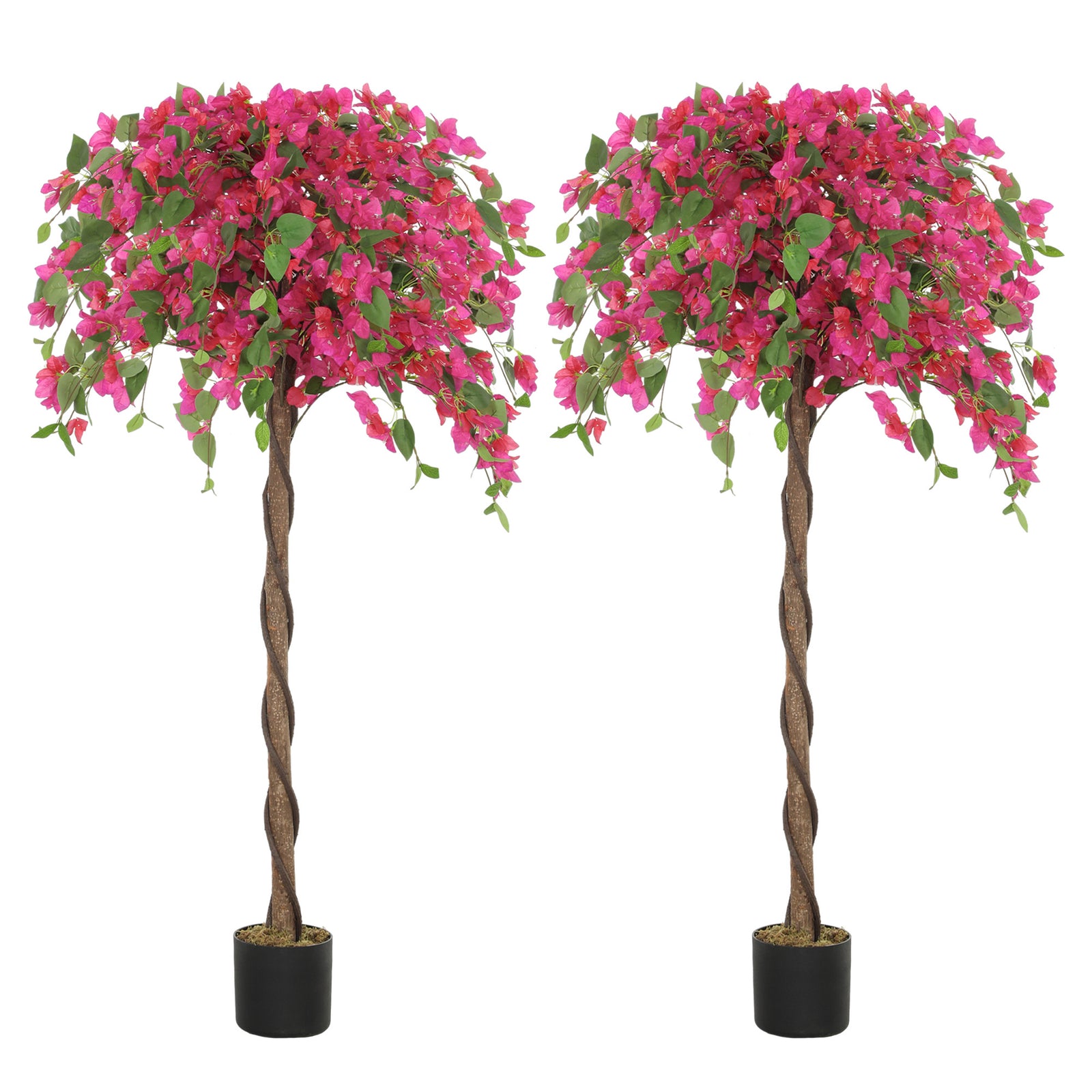 Set Of 2 Decorative Artificial Plants Fake Plants Purple