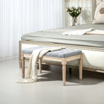End Of Bed Bench, Tufted Upholstered Foot Stool | Medium | Dove Gray