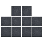 Stomp Stone Square Rubber Stepping Stones - Slate | Set of 10 | Slate