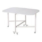 Folding Drop Leaf Table With 6 Wheels | White