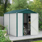 9'x6' Galvanized Metal Garden Shed Tool Storage Shed Patio | Green
