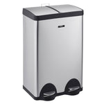 60l Dual Pedal Recycling Pedal Bin | 60l | Silver