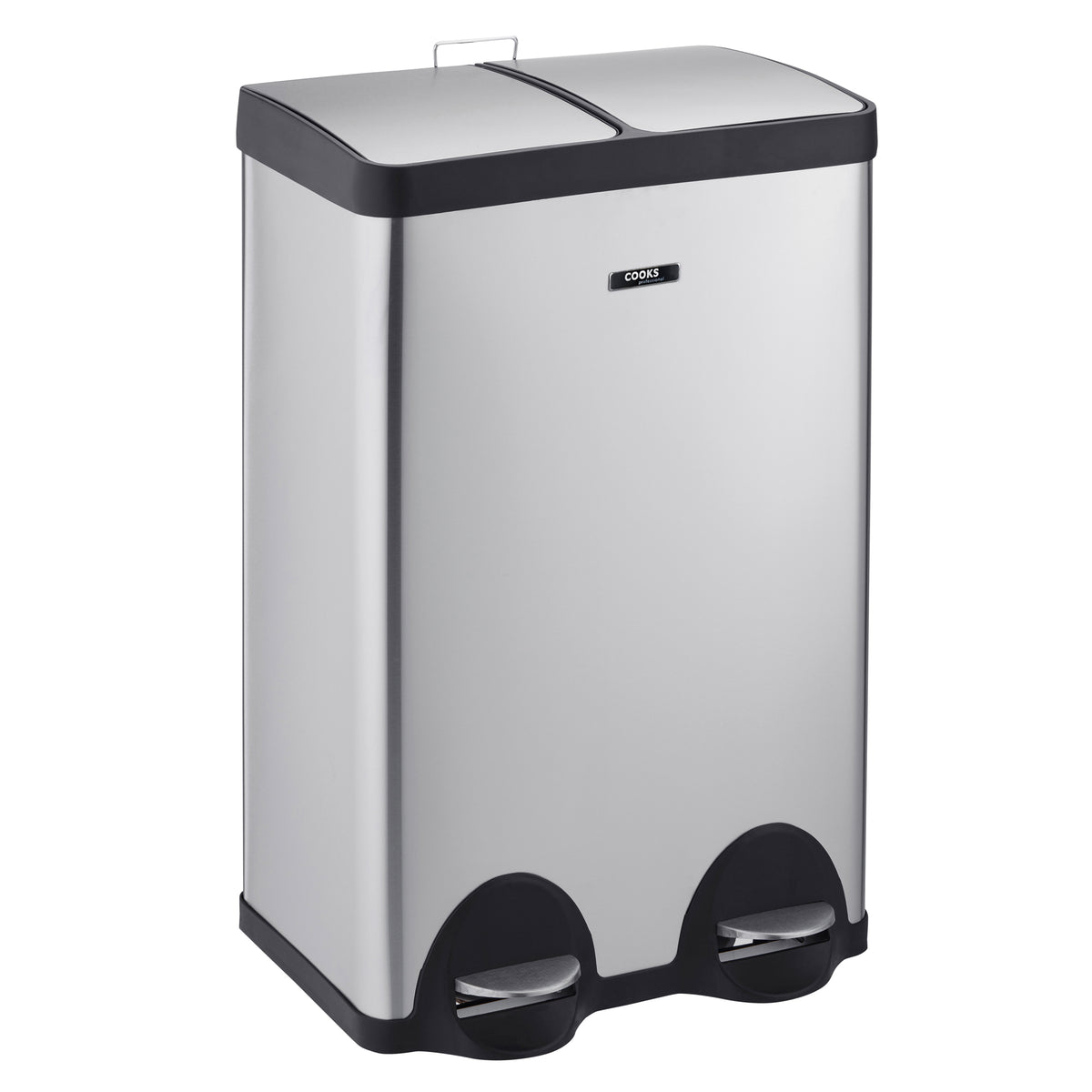 60l Dual Pedal Recycling Pedal Bin | 60l | Silver